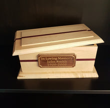Load image into Gallery viewer, Large Maple Wooden Cremation Urn