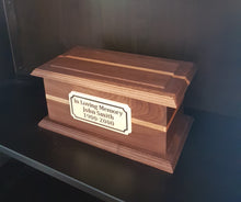 Load image into Gallery viewer, Large Walnut Wooden Cremation Urn