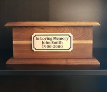 Load image into Gallery viewer, Large Walnut Wooden Cremation Urn